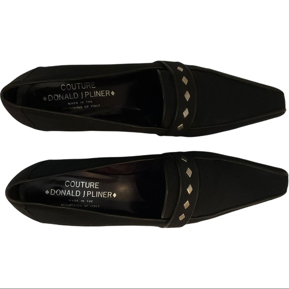 Donald Pliner Italian Black Kitten Heels Size 8.5 - Picture 1 of 12